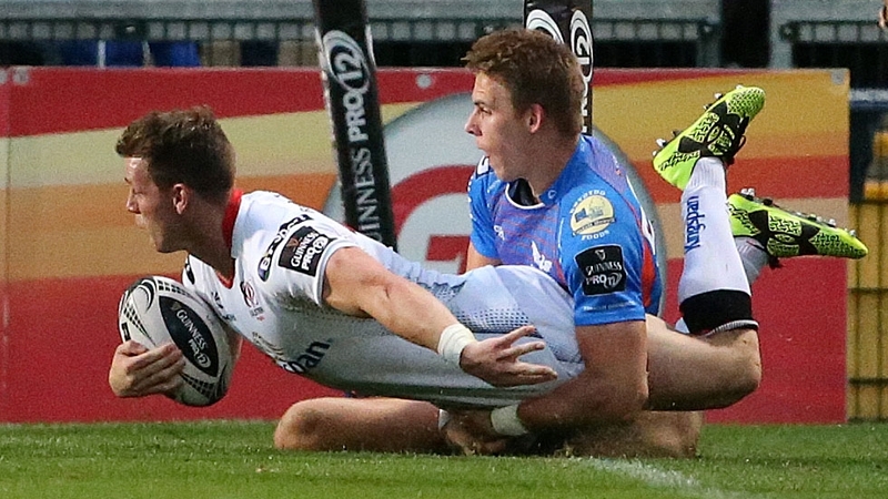 Craig Gilroy is denied a try by Liam williams