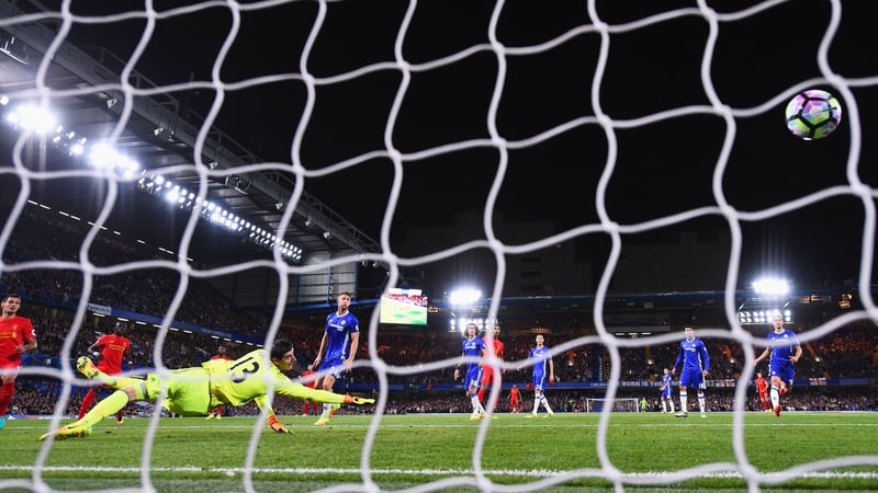 Dejan Lovren beats Thibaut Courtois to open the scoring
