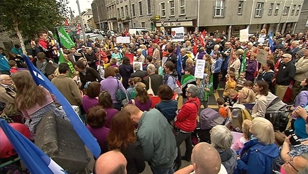 Hundreds attended a demonstration against the closures outside Sligo central library last month