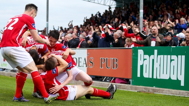 St Patrick's celebrate their second goal