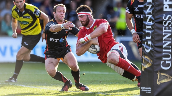 Jean Kleyn scores his first try for Munster