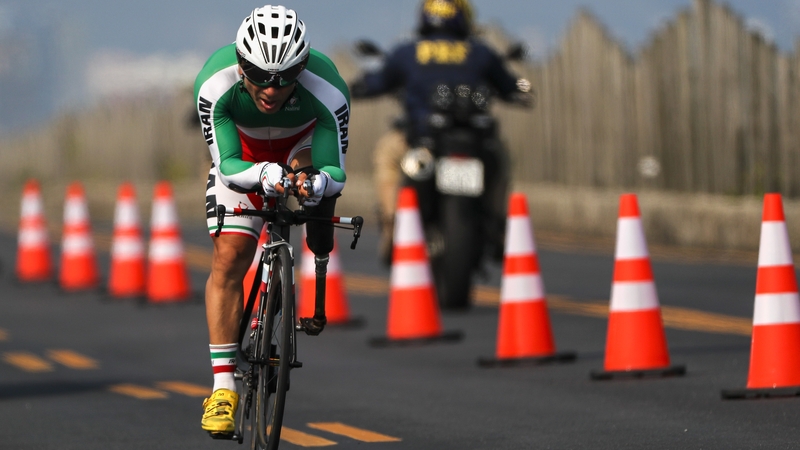 Bahman Golbarnezhad in action during Saturday's race