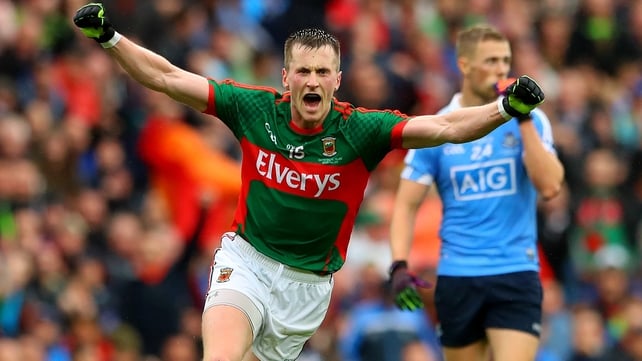 Cillian O’Connor celebrates that crucial final score of the game