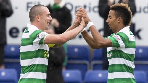 Scott Sinclair (r) was on target for Celtic