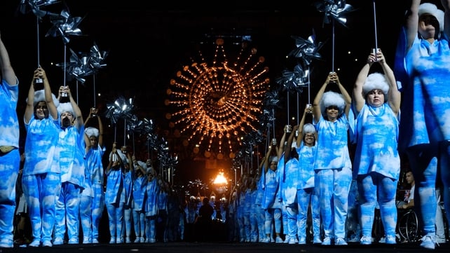 Dancers perform during the closing ceremony