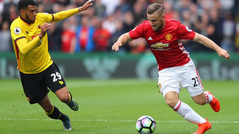 Luke Shaw in possession against Watford last Sunday