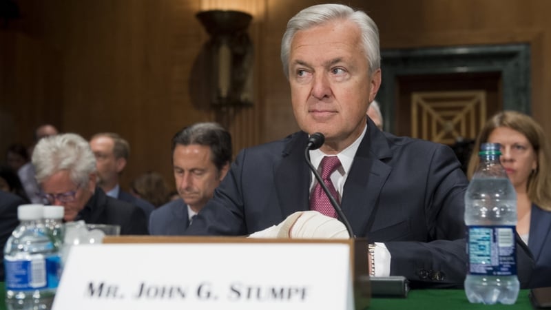 The bank's John Stumpf will not get a salary while the review into Well Fargo's sales practices is carried ou