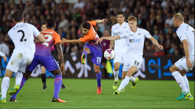 Jesus Navas shoots wide for Man City