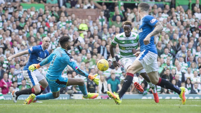 Moussa Dembele scores against Rangers during Celtic's league win earlier this month