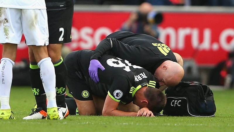 John Terry was injured in Chelsea's draw at Swansea on 11 September