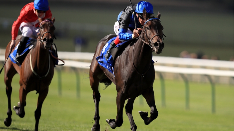 Spain Burg and Frankie Dettori take the Shadwell Rockfel Stakes