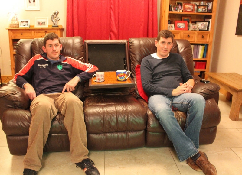 Telly fans: the Cavan twins and their easy-boy couch won the internet