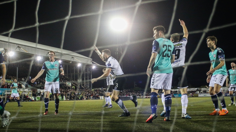 Brian Gartland celebrates scoring for Dundalk