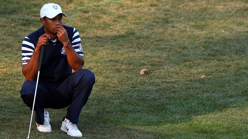 Tiger Woods will look to prevent the US slipping to their fourth straight Ryder Cup defeat