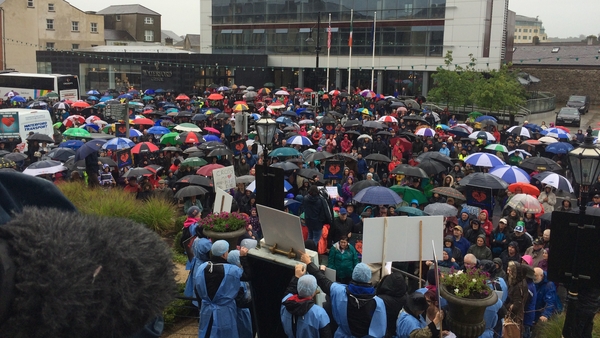 Protesters from Waterford were joined by people from Wexford, Kilkenny and south Tipperary