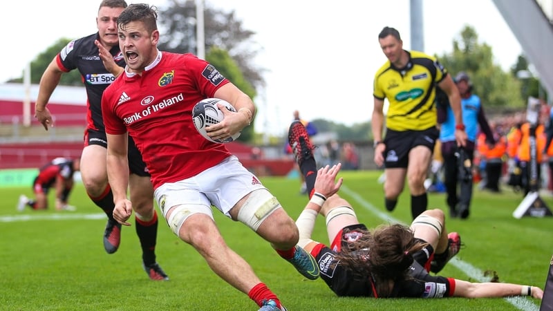 Conor Oliver scored his first try for Munster