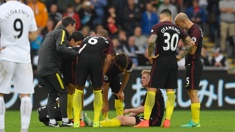 Kevin De Bruyne is surrounded by well wishers