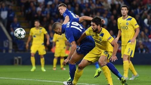 Islam Slimani heads home for Leicester