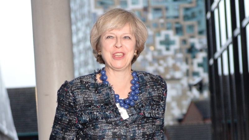British Prime Minister Theresa May arrives at the Conservative party conference in Birmingham, England