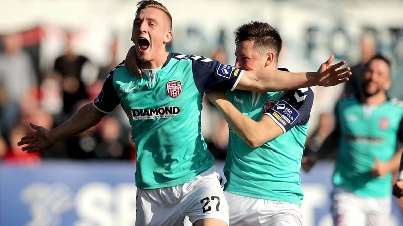 Derry's Ronan Cutis celebrates