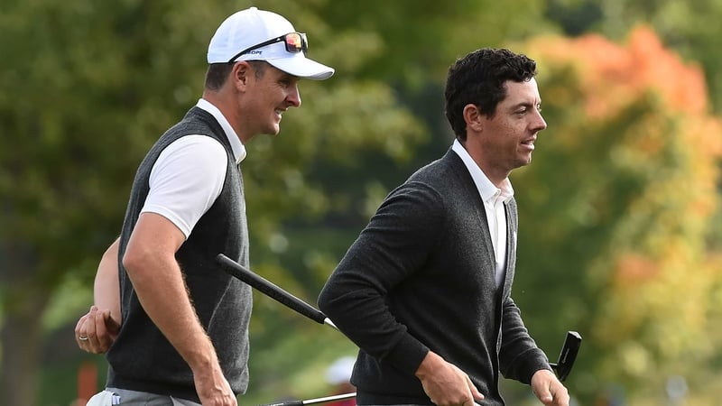Justin Rose and Rory McIlroy at Hazeltine