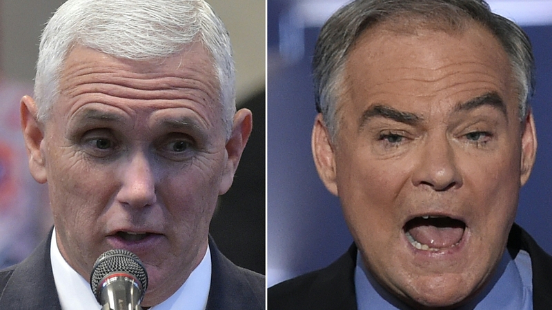 Mike Pence (L) will go head-to-head against Tim Kaine