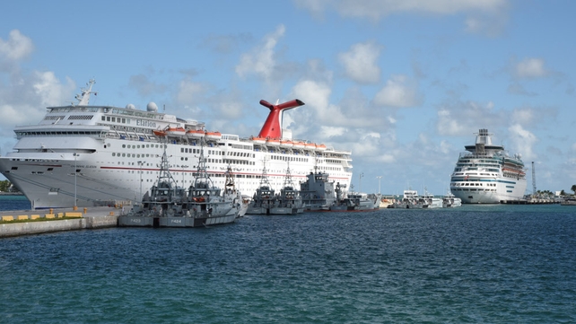 Ships from the Royal Bahamas Defence Force take shelter at Naval Air Station Mole Pier as Hurricane Matthew approaches in Key West, Florida