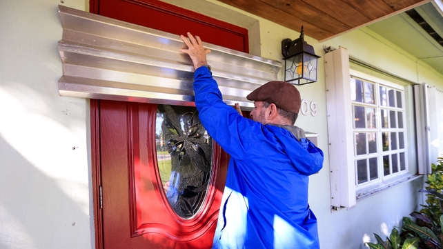 South Florida resident James Balboni prepares for Hurricane Matthew in Fort Lauderdale