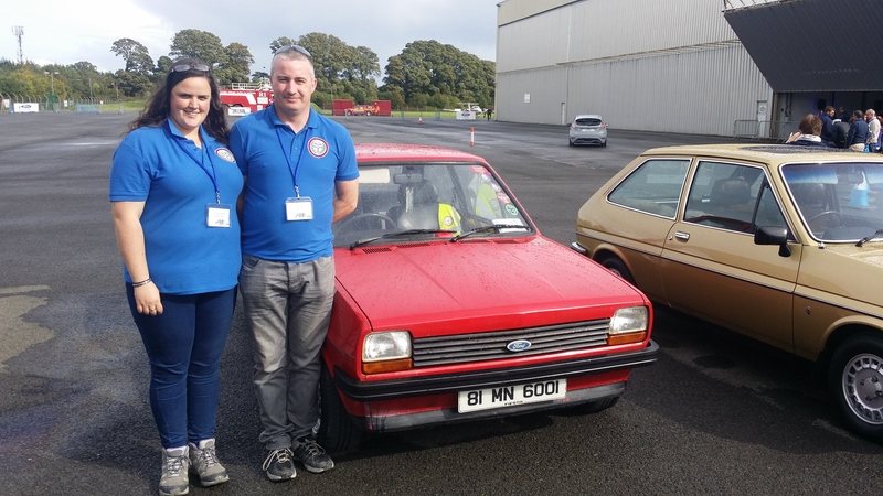 The team behind Ireland's oldest road-going Ford Fiesta, John Egan and Ciara Kinsella.