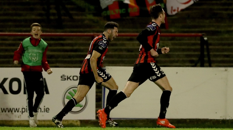 Roberto Lopes celebrates scoring for Bohs