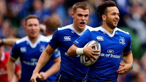 Jamison Gibson-Park after he scored Leinster's third try