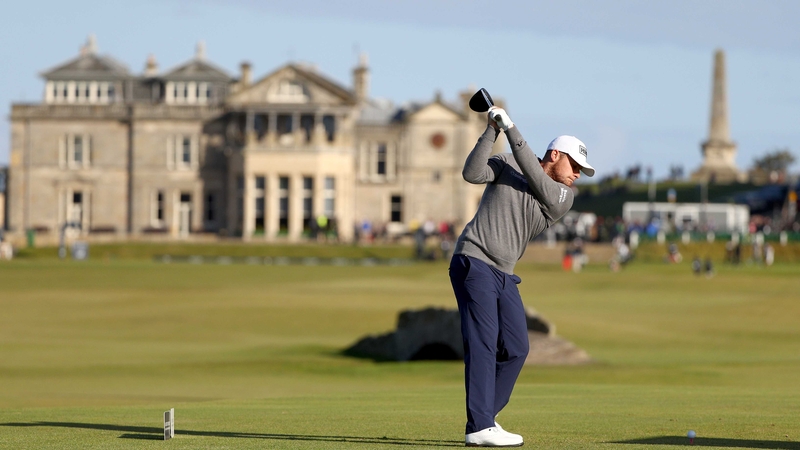 Tyrrell Hatton at the 18th tee