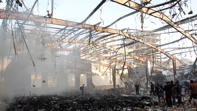 Authorities in the Yemeni capital said the air strike killed at least 82 people