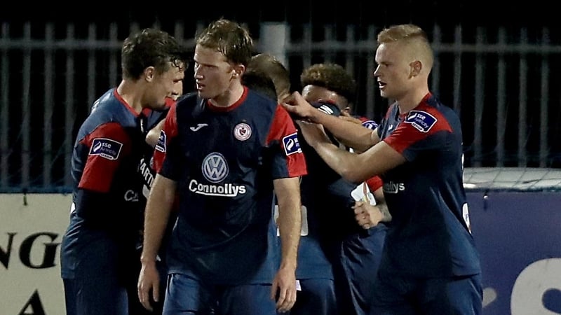 Sligo celebrate Phil Roberts goal