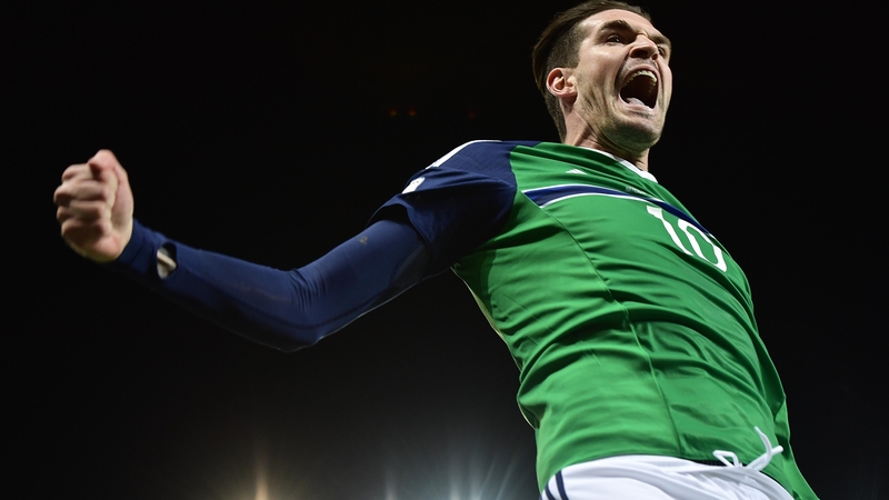 Kyle Lafferty celebrates scoring against San Marino