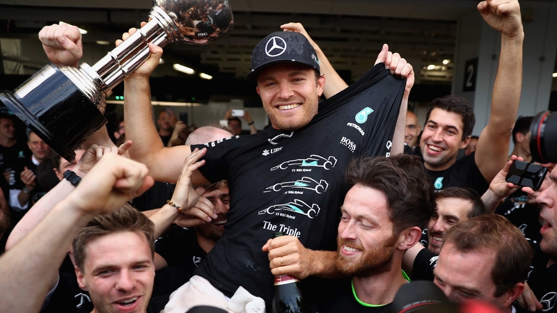 Nico Rosberg edged closer to the drivers' title, while Mercedes claimed the constructors' crown