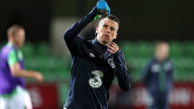 The captain cools down in the warm-up.