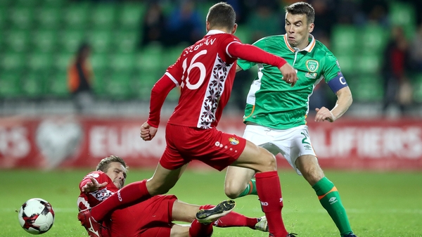 Seamus Coleman in action against Moldova