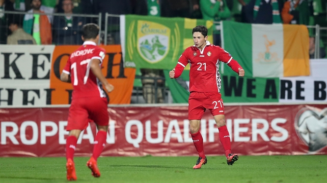 Ireland were caught by a sucker-punch just before the break as Igor Bugaev equalised