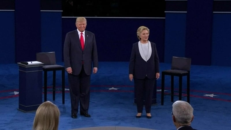 Hillary Clinton and Donald Trump face each other in the second presidential debate