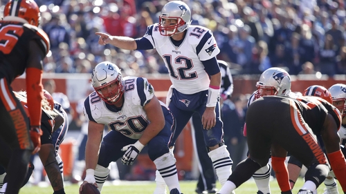 Tom Brady (#12) threw for three touchdowns