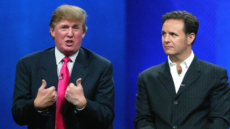 Donald Trump and Mark Burnett at the Television Critics' Association press tour in Los Angeles in 2004