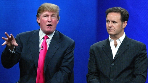 Donald Trump and Mark Burnett at the Television Critics' Association press tour in Los Angeles in 2004