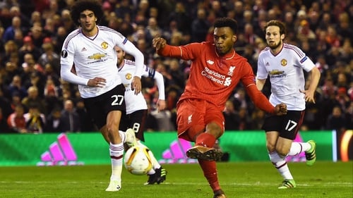 Daniel Sturridge scored against United in their UEFA Cup clash under the floodlights at Anfield last season