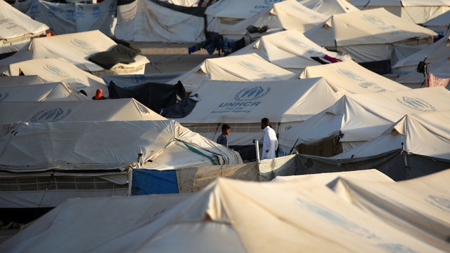 A refugee camp houses Iraqi families who fled fighting in the Mosul area