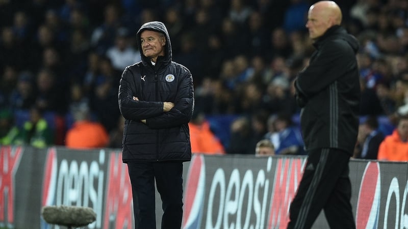 Ranieiri patrolling the sideline during with the over Copenhagen