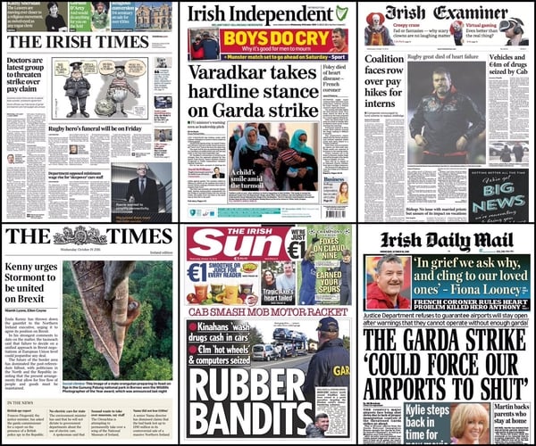The main story in the Irish Times tells us that industrial action is now "being considered"by the Irish Medical Organisation".