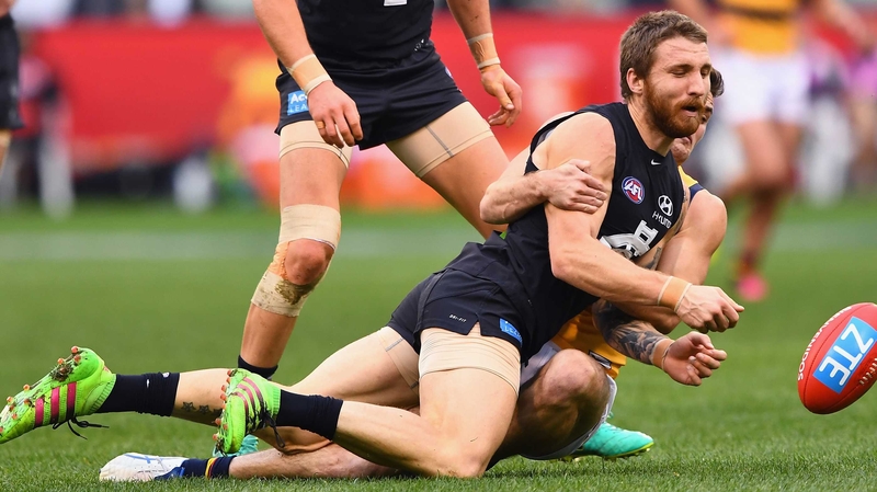 Zach Tuohy in AFL action for Carlton