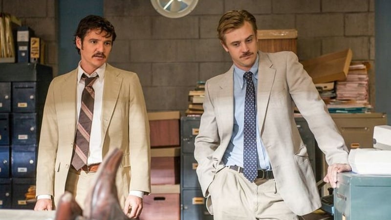 Javier Peña and Steve Murphy as they are portrayed in the Netflix series Narcos
