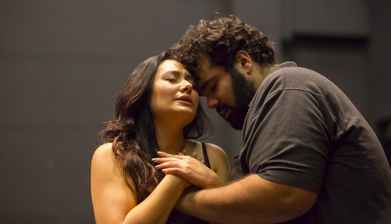 Olga Busuioc & Andrew Haji in rehearsal for Herculanum by Félicien David, for Wexford Festival Opera 2016. Photo: Patrick Browne